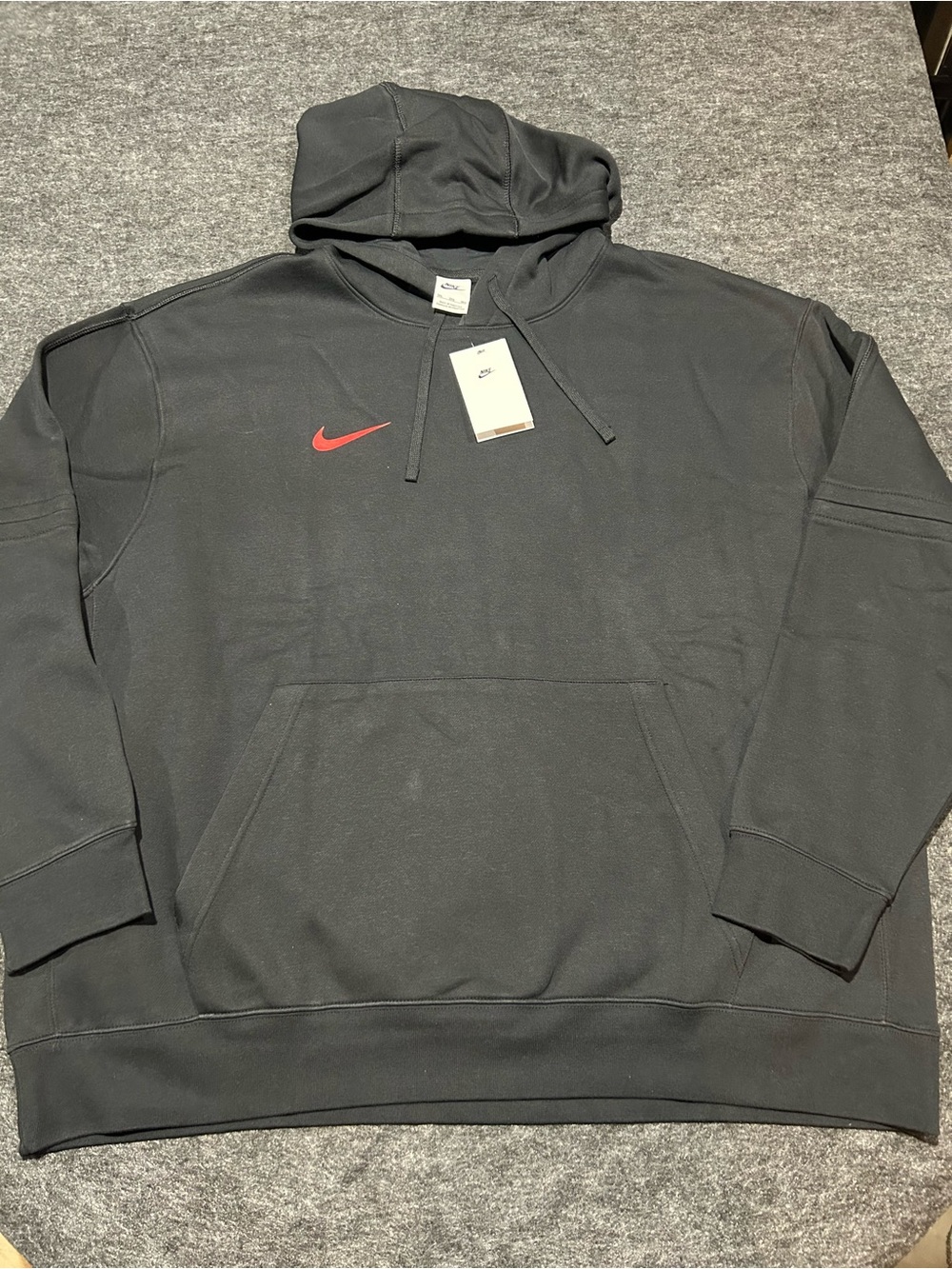 Nike Black Hoodie with Red Swoosh Logo